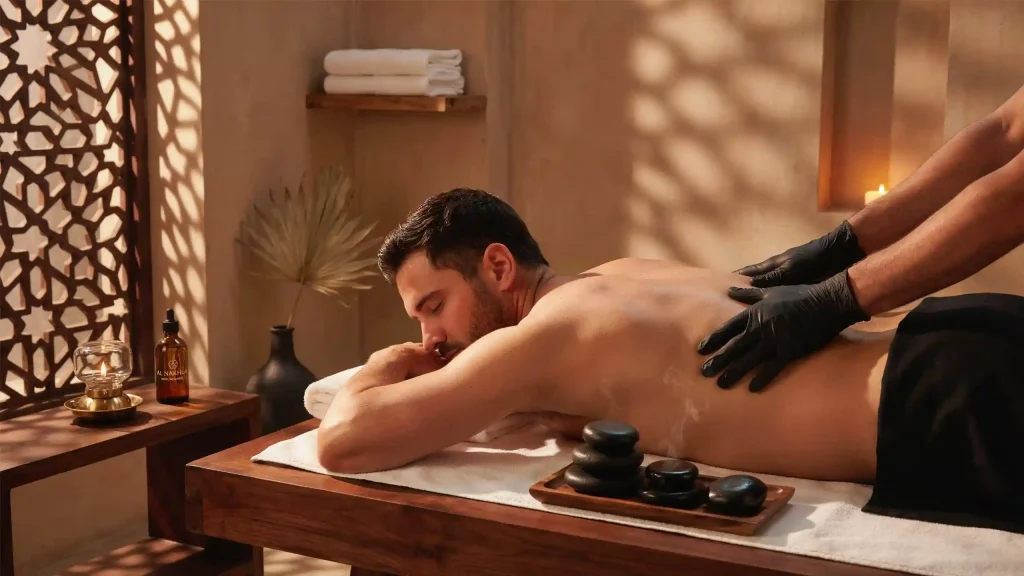 Massage at home in Dubai with hot stone treatment