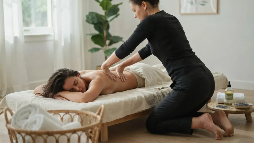 Full Body Massage at Home Al Barsha 2 professional massage setup