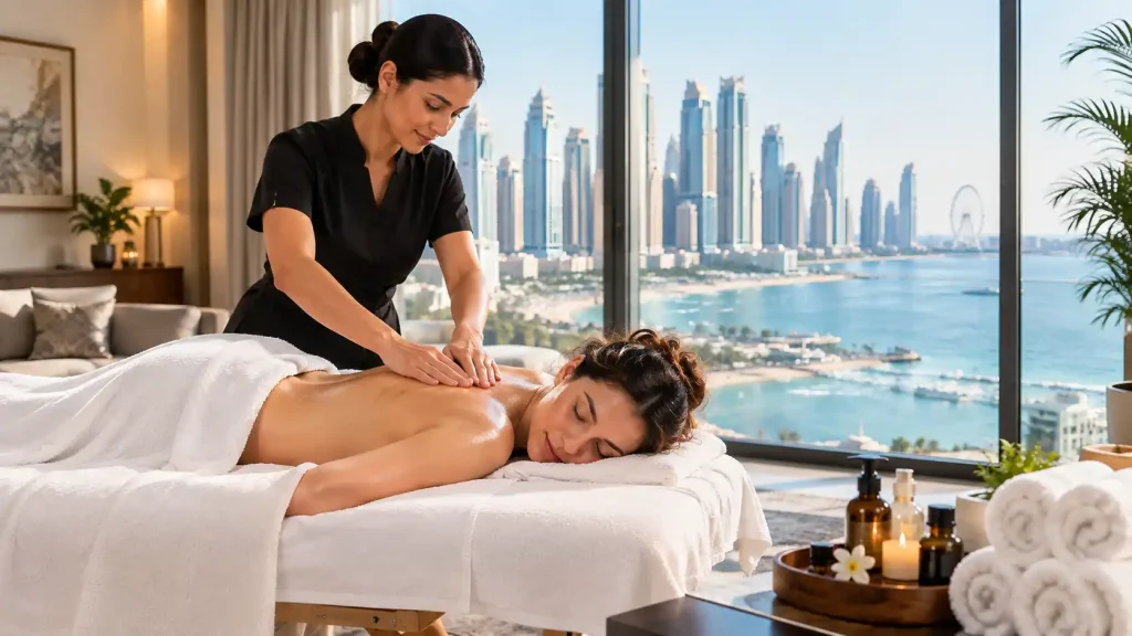 Home massage JBR with professional massage therapist