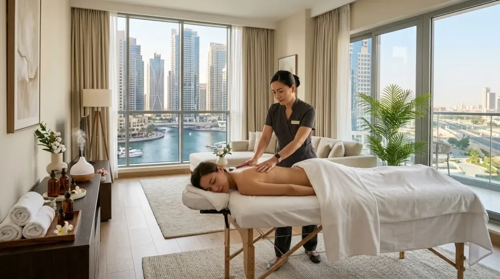 Home massage JLT in a luxury Dubai apartment